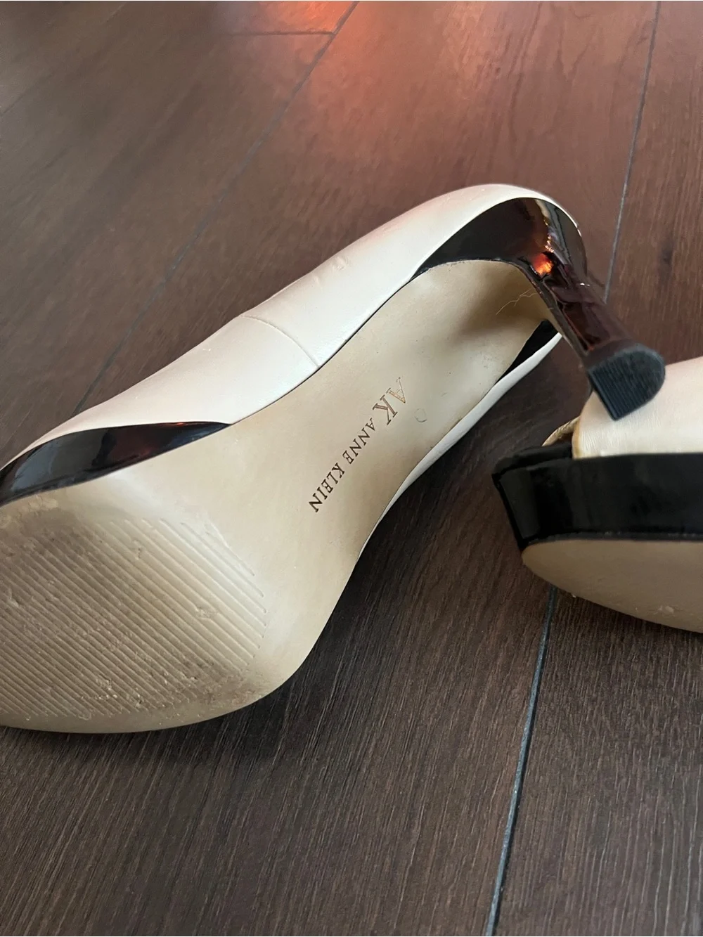 Anne Klein Cream Peep-Toe Platform Pumps